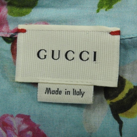 GUCCI Girls Floral Print Green Blue Dress - Picture 6 of 14